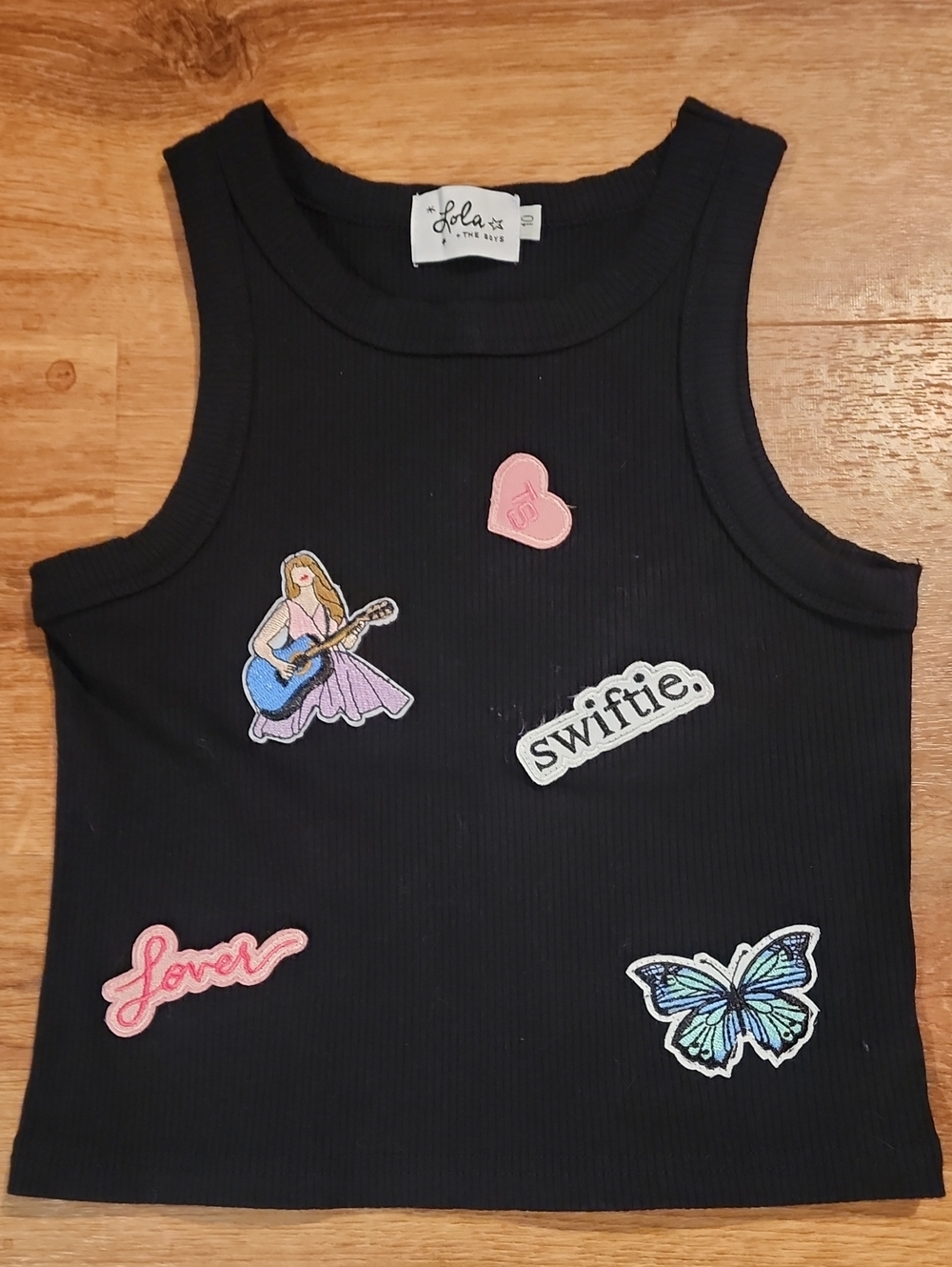 Lola + The Boys Black Swiftie Summer Tank, Girls 10